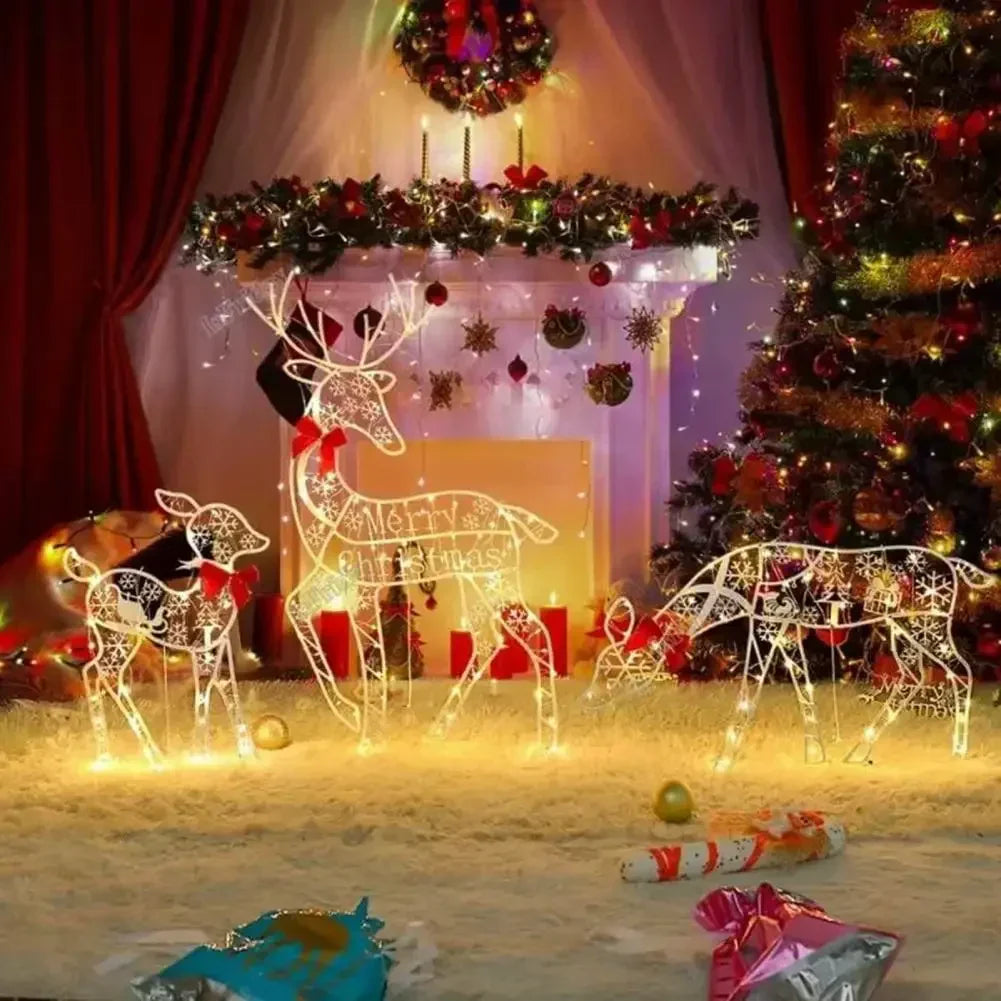 LumiRein LED Reindeer Family – Illuminated Metal Christmas Decoration | Indoor & Outdoor Holiday Display