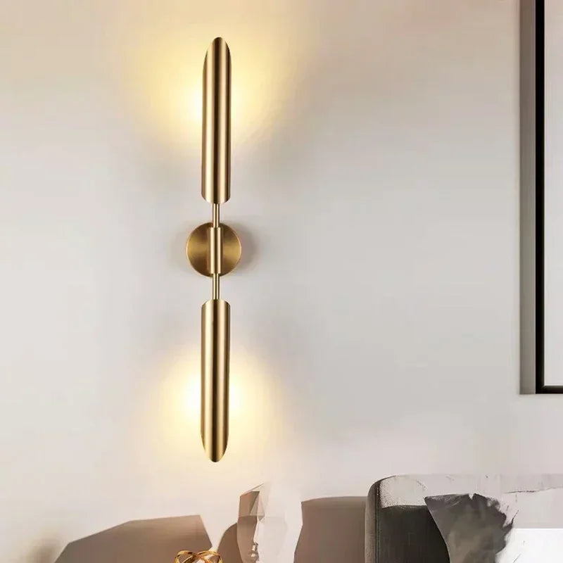 Gold Glass Wall Light – Luxury G9 Wall Lamp | Contemporary Up & Down Lighting | Elegant Interior Accent