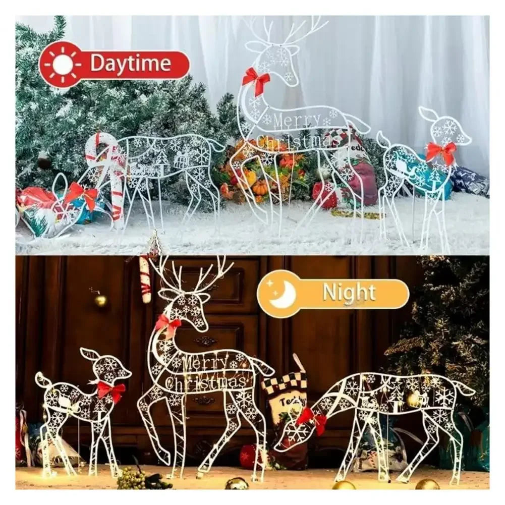 LumiRein LED Reindeer Family – Illuminated Metal Christmas Decoration | Indoor & Outdoor Holiday Display
