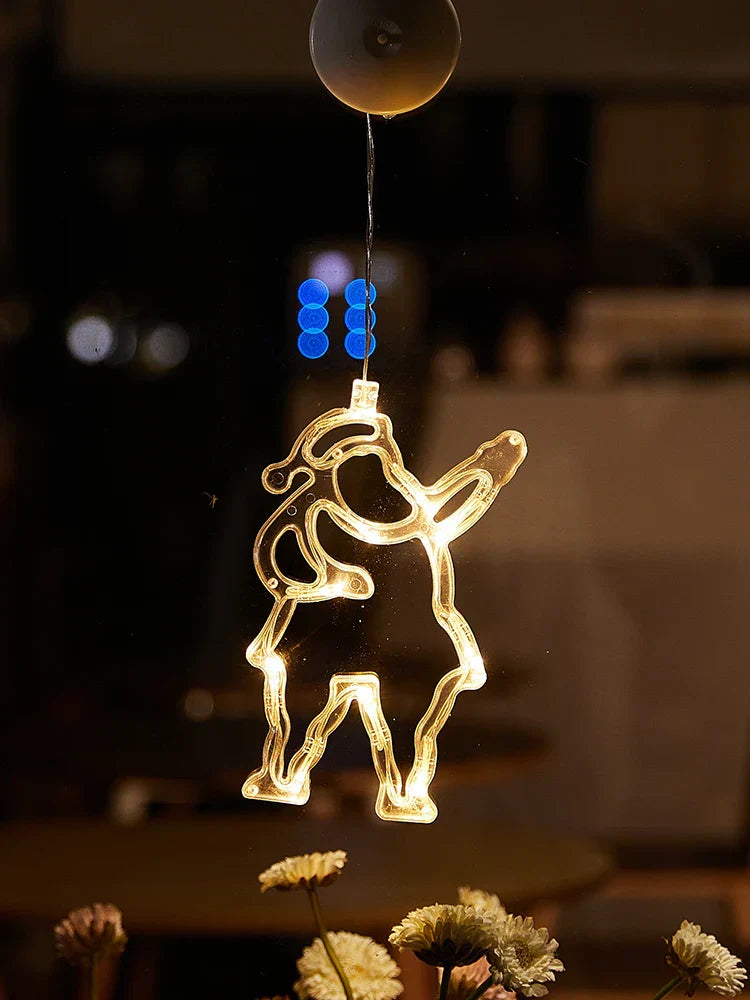 SantaGlow LED Window Light – Santa Claus Suction Cup Decoration | Festive Christmas Window Lamp