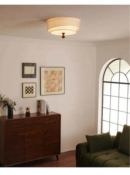 Kaori Ceiling Light – Wabi-Sabi Fabric Flush Lamp | Japanese Minimalist LED Lighting for Calm Interiors