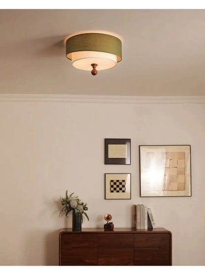 Kaori Ceiling Light – Wabi-Sabi Fabric Flush Lamp | Japanese Minimalist LED Lighting for Calm Interiors