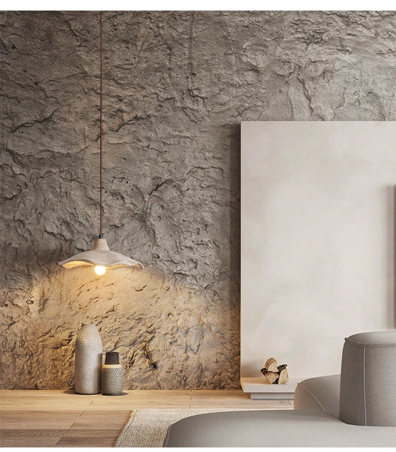 Japandi Wooden Pendant Light – Minimalist LED Ceiling Lamp | Wabi-Sabi Interior Lighting | Natural Contemporary Design