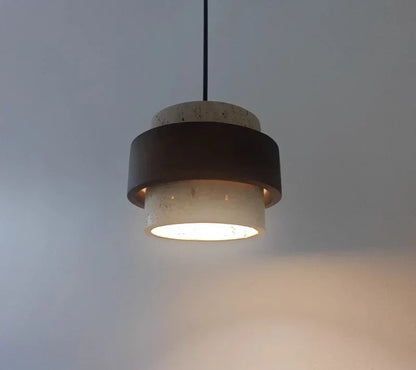 Natural Stone Pendant Light with LED – Modern Minimalist Hanging Lamp | Warm Ambient Interior Lighting