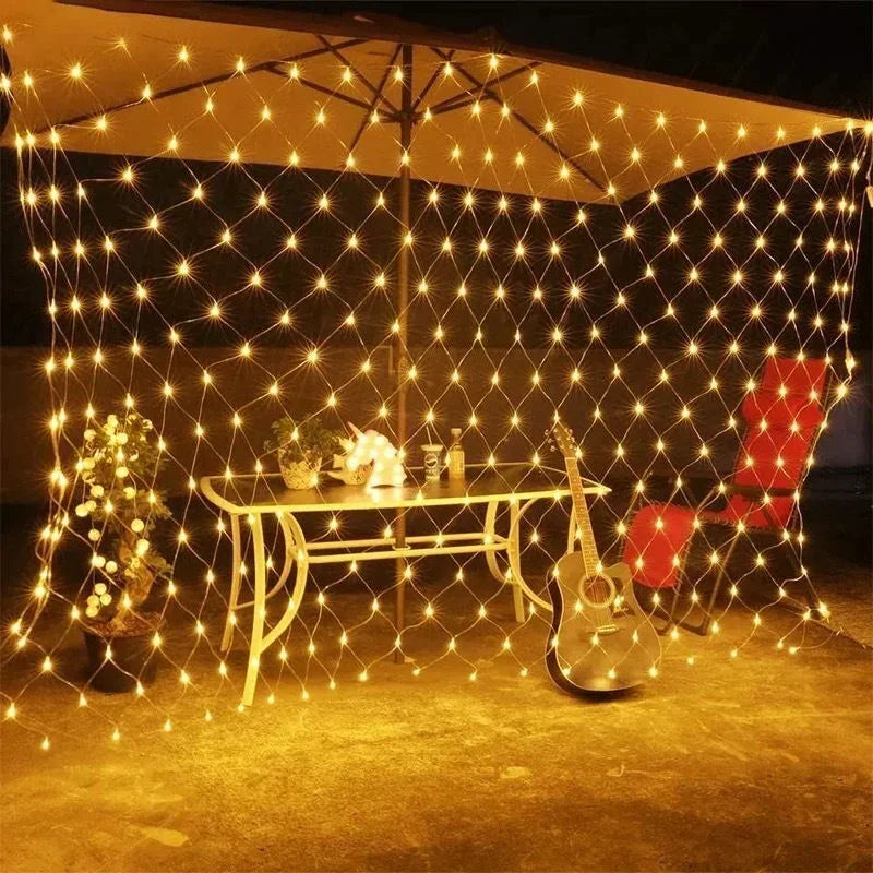 LumiGrid Net LED Lights – Decorative Mesh Fairy Lights | 8 Lighting Modes | Indoor & Outdoor Celebration Lighting