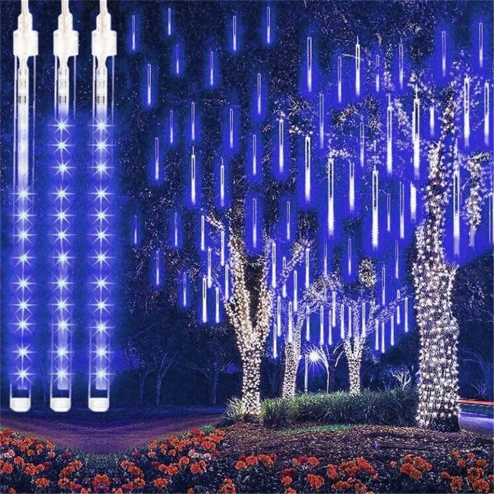SternFall 50cm LED Meteor Shower String Lights – 8-Tube Falling Rain Lights for Outdoor Christmas & Garden Decoration