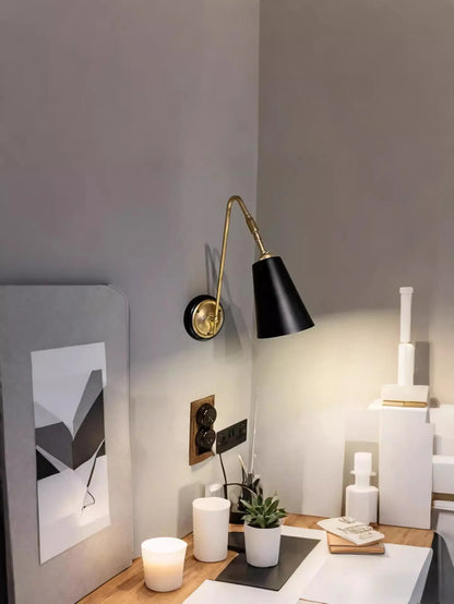 Brass Wall Light with Nordic Retro Design – Modern LED Wall Sconce | Elegant Ambient Lighting