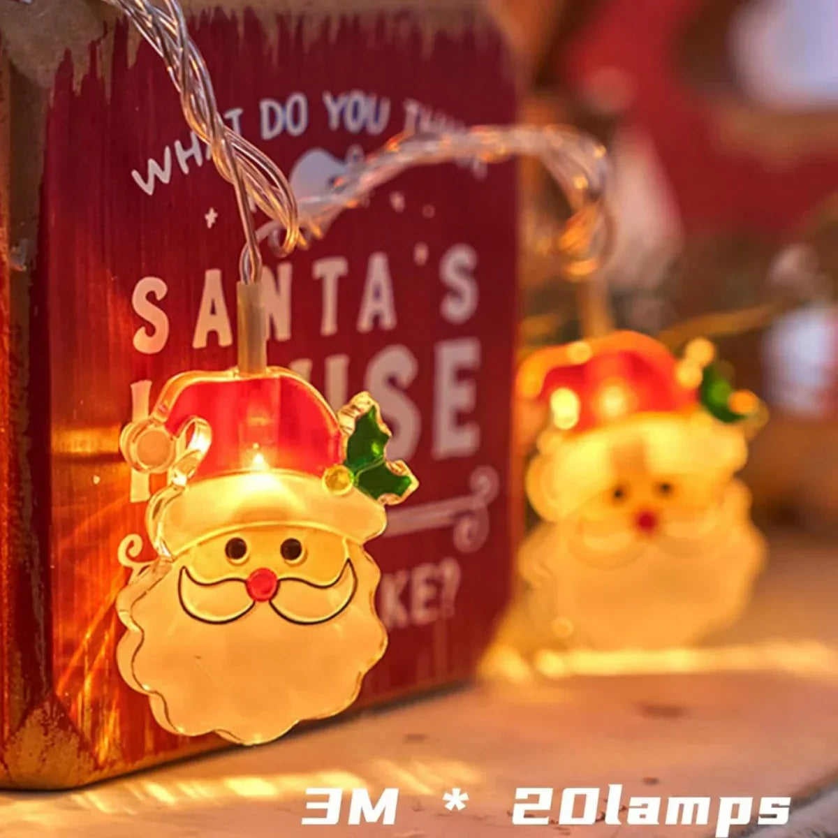 LumiJoy Christmas LED String Lights – Santa, Snowman & Christmas Tree Decorative Fairy Lights