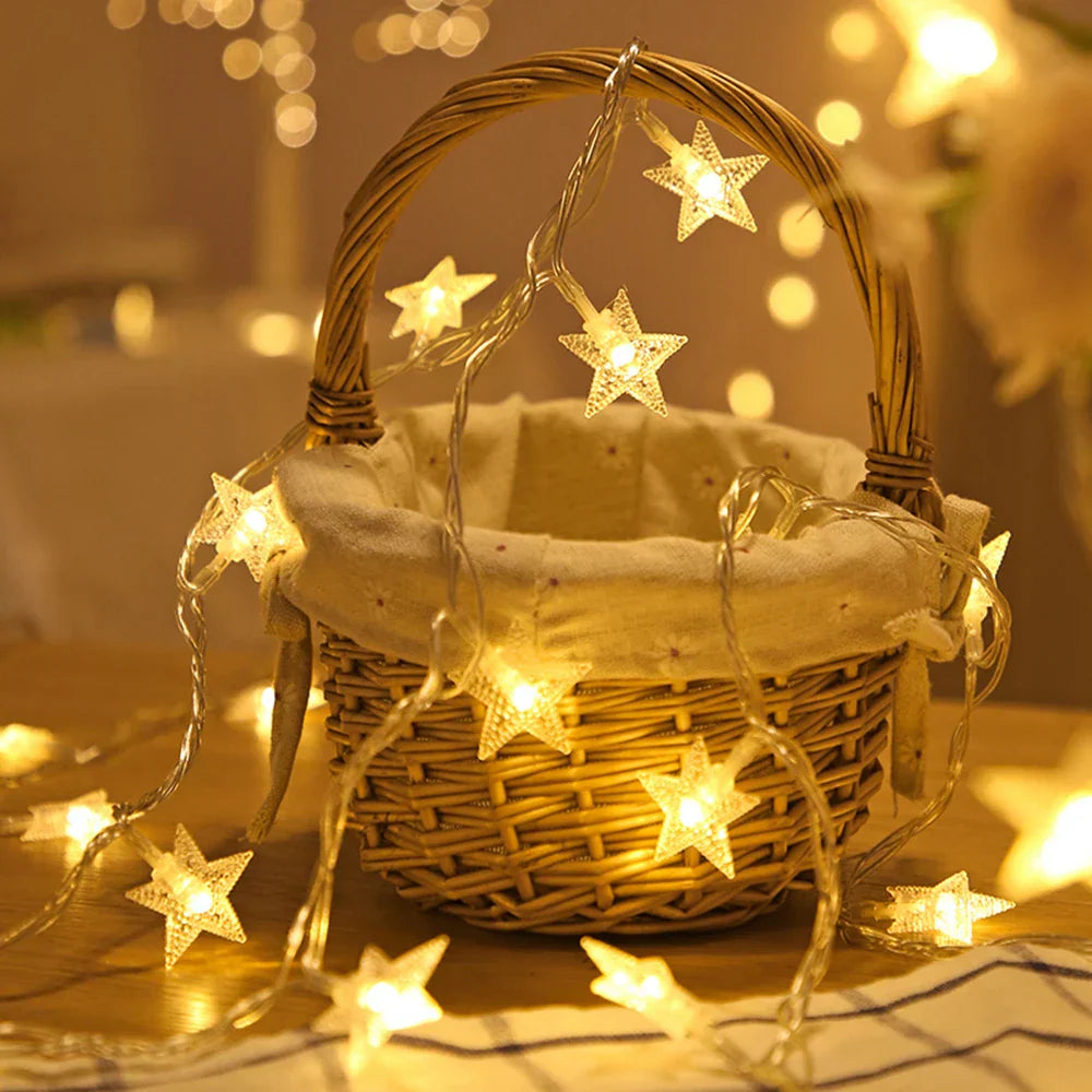 StellaGlow LED Star String Lights – Battery-Powered Decorative Fairy Lights for Indoor & Outdoor Use