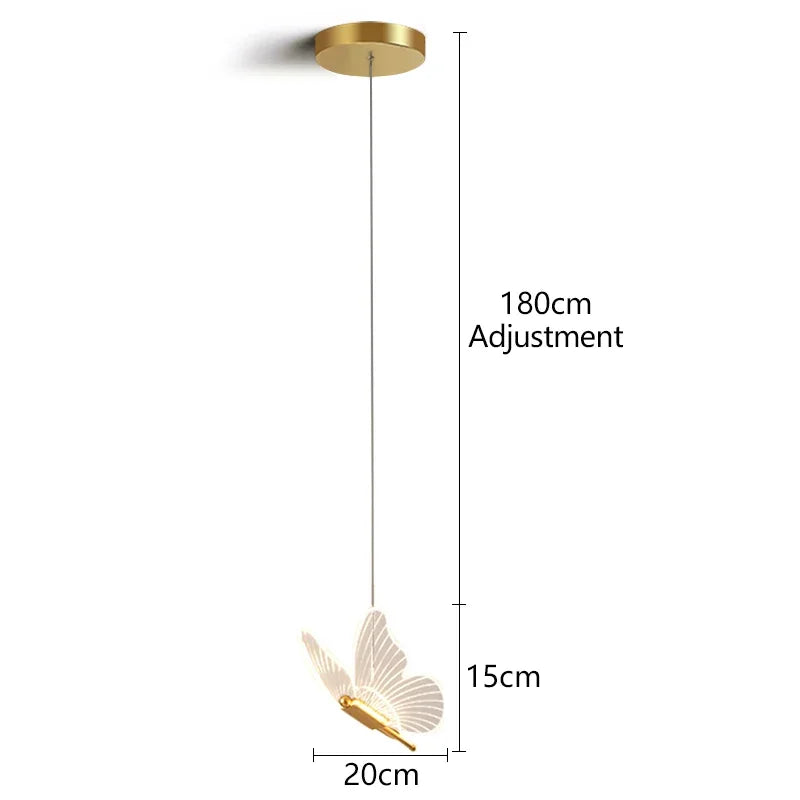 AuréaButterfly Modern LED Butterfly Pendant Lamp – Luxury Gold Ceiling Light for Elegant Interiors
