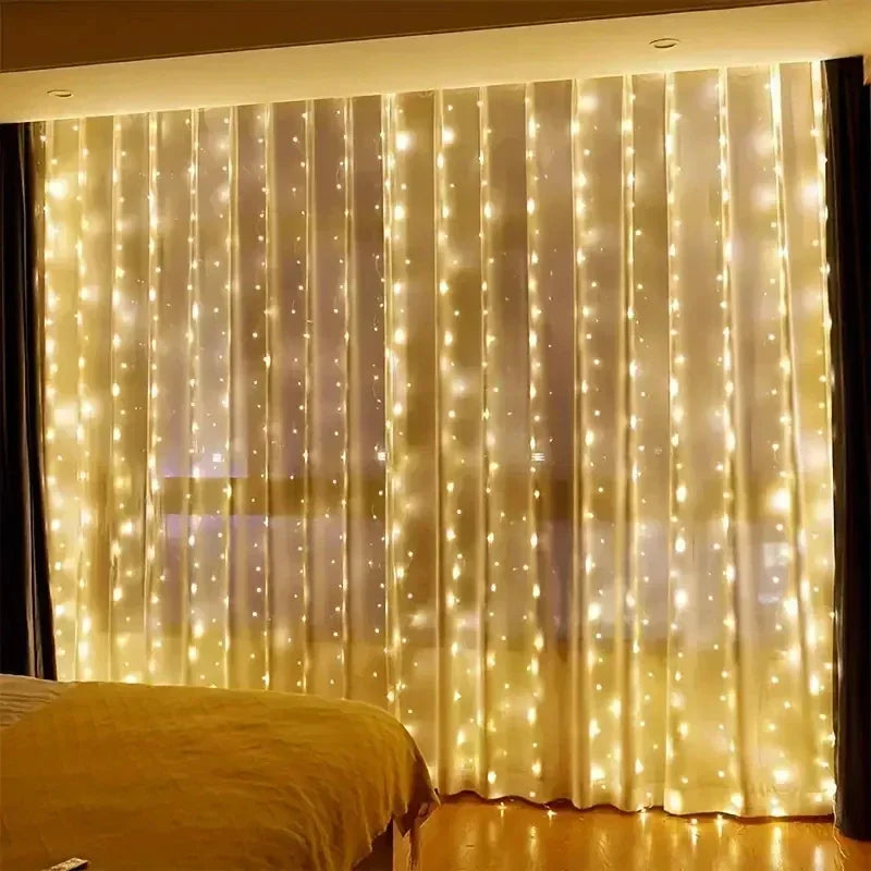 LumiDrape USB Curtain Lights – LED Fairy Light Curtain with Remote Control | Decorative Indoor Lighting