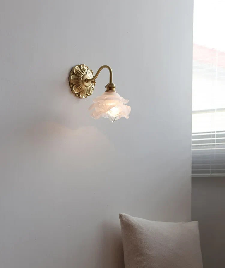 Frosted Glass LED Wall Light with Copper Finish – Modern Luxury Wall Sconce | Elegant Ambient Lighting