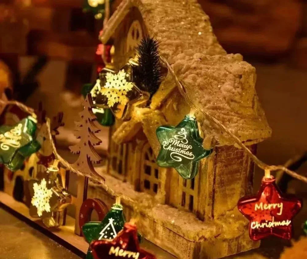 Hollow Globe LED Christmas String Lights – Battery-Powered Decorative Lights for Parties, Bedrooms & Christmas Trees
