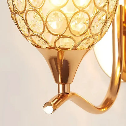 Crystal Wall Light with Gold & Silver Finish – Modern Luxury LED Wall Sconce | Elegant Ambient Lighting