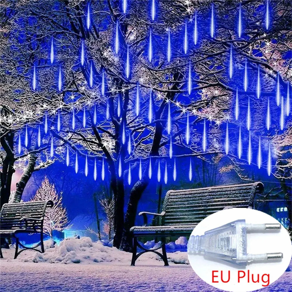 SternFall 50cm LED Meteor Shower String Lights – 8-Tube Falling Rain Lights for Outdoor Christmas & Garden Decoration