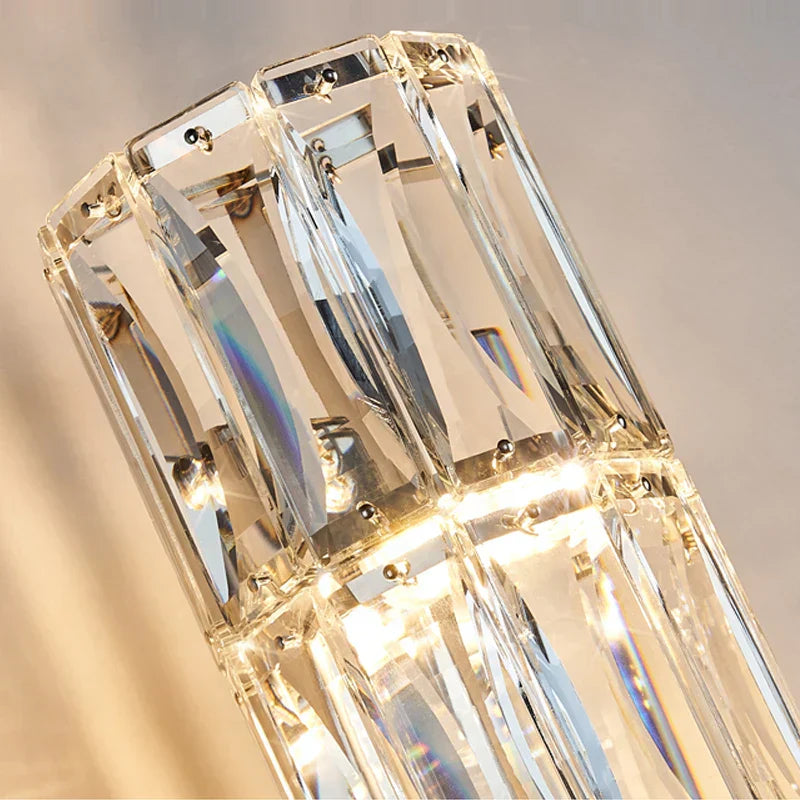 Crystal Luxe LED Wall Light – Stainless Steel Wall Lamp with Clear Glass Shade | Contemporary Ambient Lighting | Elegant Interior Feature