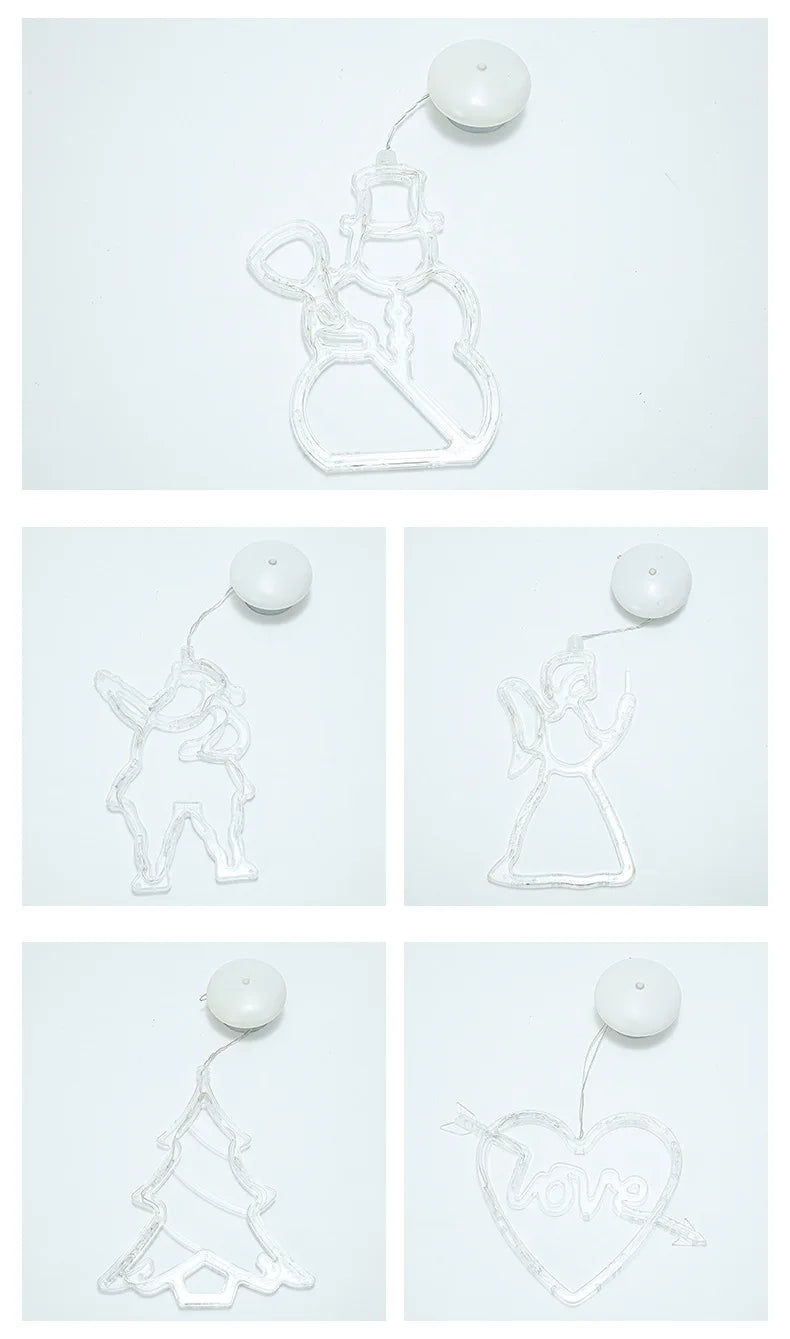 SantaGlow LED Window Light – Santa Claus Suction Cup Decoration | Festive Christmas Window Lamp