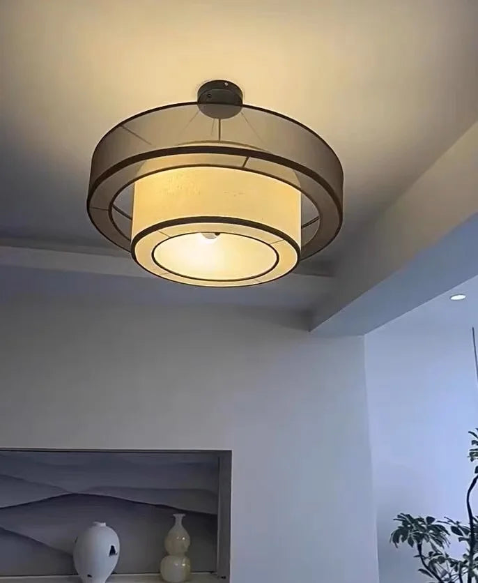 Veloura Silk Pendant Light – Luxury Beige Hanging Ceiling Lamp | Soft Ambient Lighting for Modern Interiors