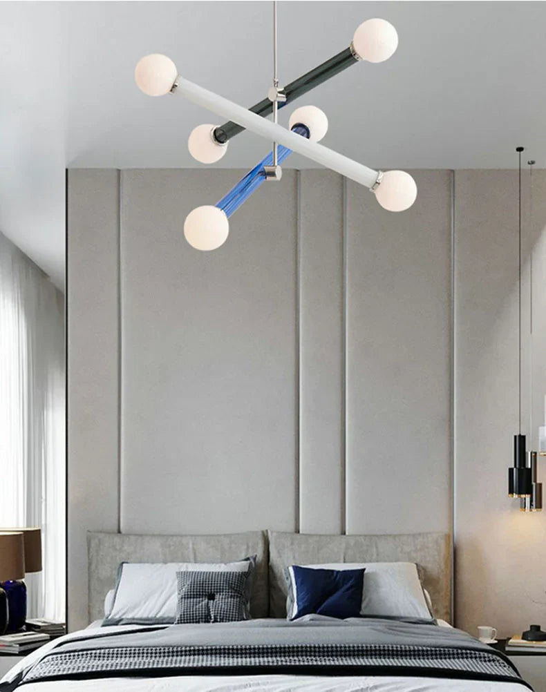 ArtGlow Modern Colorful Chandelier – Art Deco Glass & Acrylic Pendant Light for Contemporary Interiors