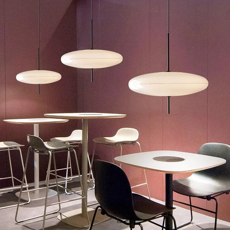 Modern UFO Pendant Light – Minimalist LED Hanging Lamp in Black or White for Living Rooms, Bedrooms, Restaurants & Offices