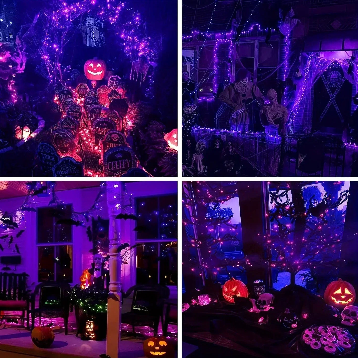 GLOWSPELL LED String Lights – Purple & Orange Halloween Fairy Lights | USB Powered with Remote Control