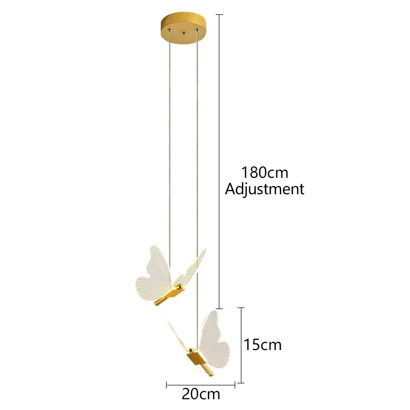 AuréaButterfly Modern LED Butterfly Pendant Lamp – Luxury Gold Ceiling Light for Elegant Interiors
