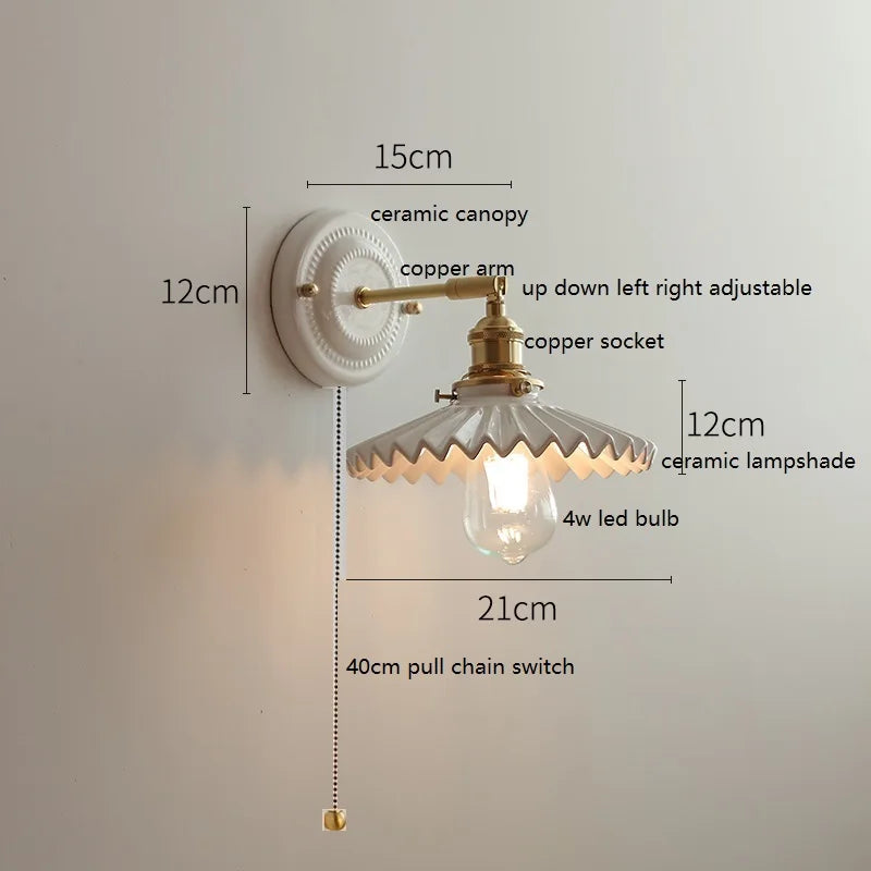 Aurelle Ceramic Wall Light – Adjustable E27 Wall Lamp | Contemporary Copper Lighting | Elegant Interior Illumination