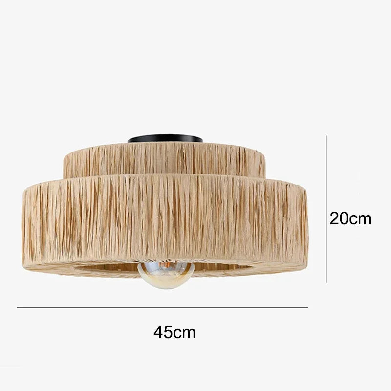 Wabi Sabi Rattan Pendant Light – Handwoven Japanese Ceiling Lamp | Natural Ambient Lighting | Artisan Interior Feature