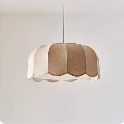 Hoshira Linen Pendant Light – Japandi Wabi-Sabi Ceiling Lamp | Soft Ambient LED Lighting for Modern Interiors
