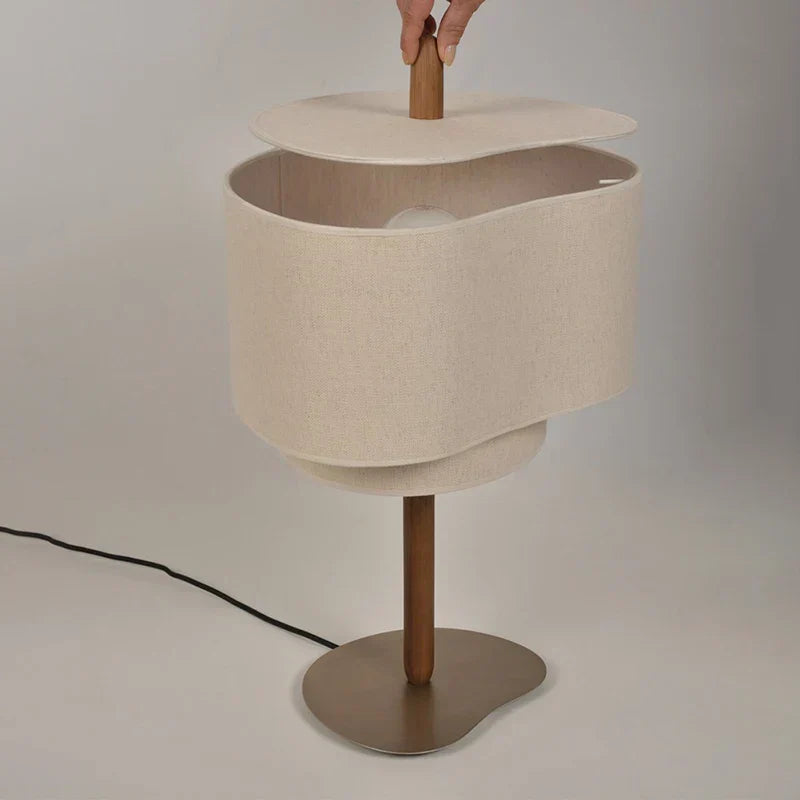 Hoshina Floor Lamp – Wabi-Sabi Fabric Standing Light | Japanese Minimalist LED Lamp for Calm Interiors