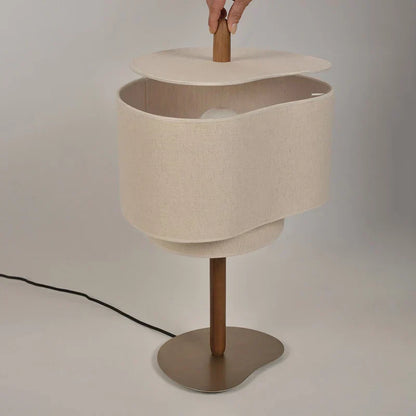 Hoshina Floor Lamp – Wabi-Sabi Fabric Standing Light | Japanese Minimalist LED Lamp for Calm Interiors