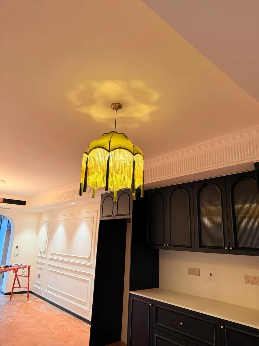Versailles Tassel Pendant Light – French Vintage Chandelier | Luxury Fabric Ceiling Lamp | Timeless Interior Elegance