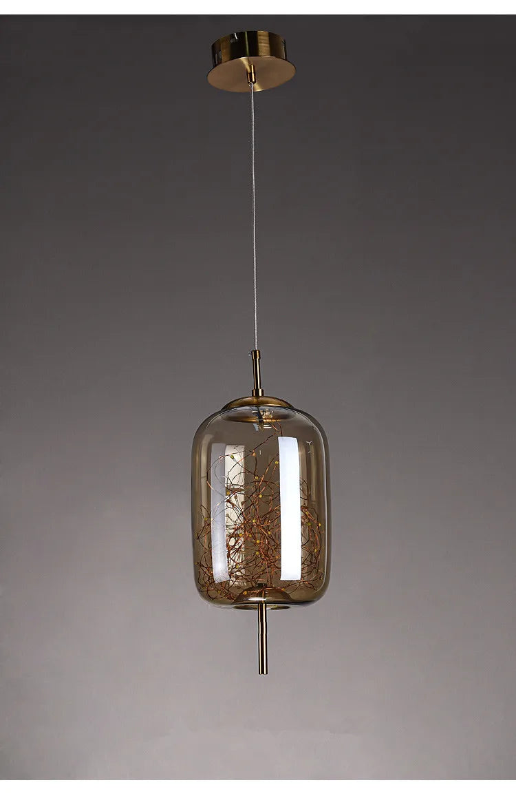 Modern Glass LED Pendant Light – Dimmable Designer Ceiling Light | Elegant Hanging Lamp | Contemporary Home Lighting