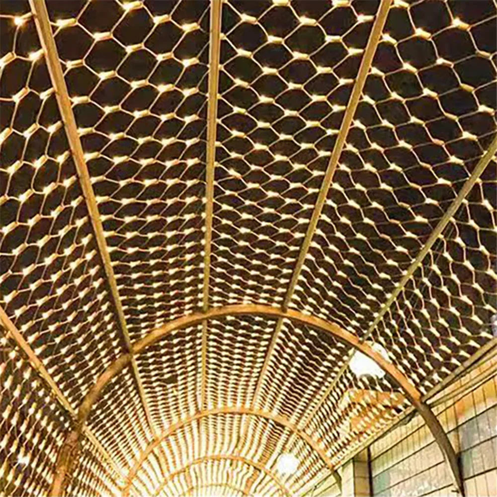 LumiGrid Net LED Lights – Decorative Mesh Fairy Lights | 8 Lighting Modes | Indoor & Outdoor Celebration Lighting