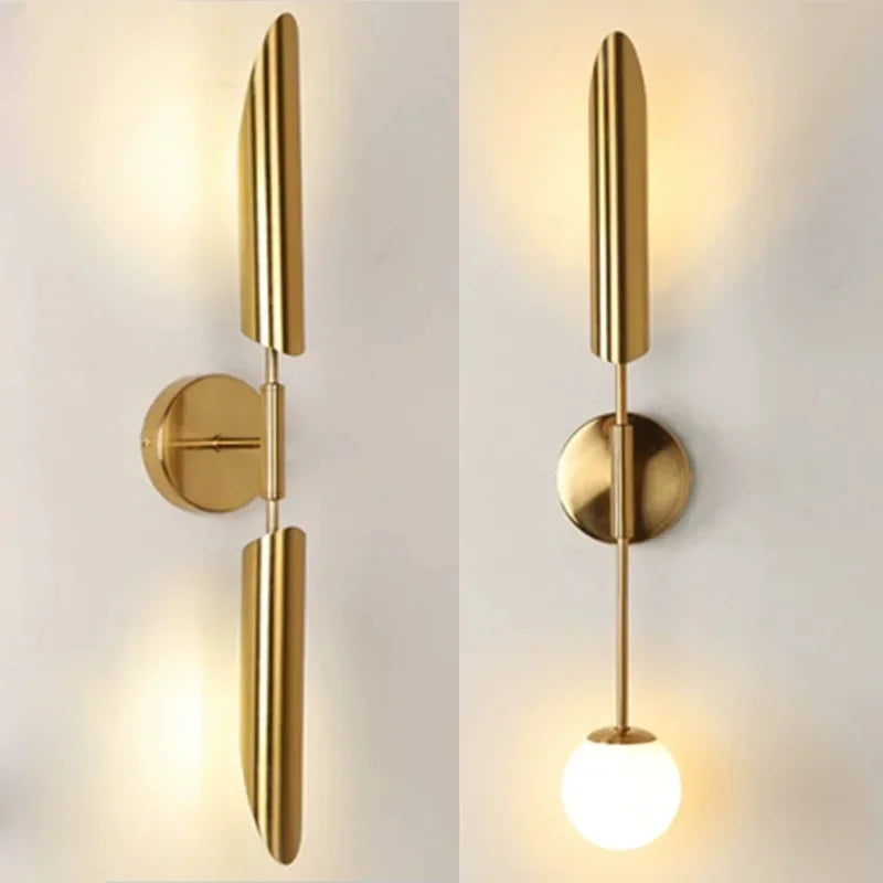 Gold Glass Wall Light – Luxury G9 Wall Lamp | Contemporary Up & Down Lighting | Elegant Interior Accent
