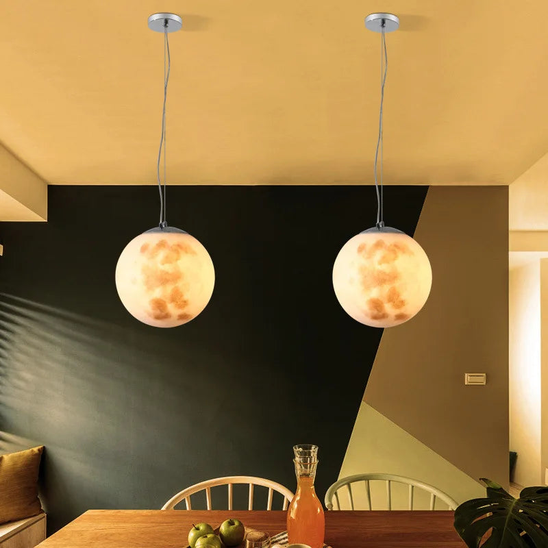 Moonlight Halo LED Pendant Light – Scandinavian Designer Ceiling Lamp | Contemporary Ambient Lighting | Statement Interior Feature