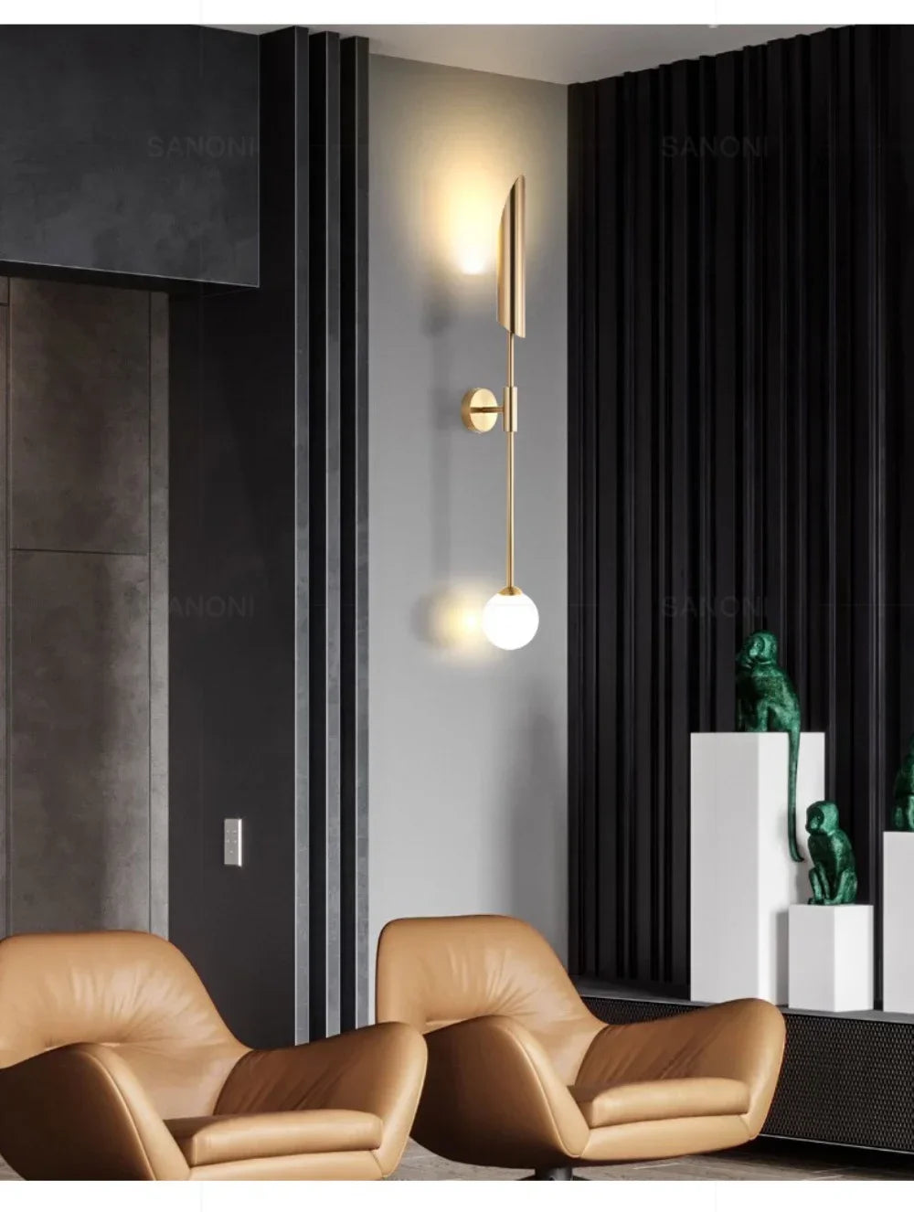 Gold Glass Wall Light – Luxury G9 Wall Lamp | Contemporary Up & Down Lighting | Elegant Interior Accent