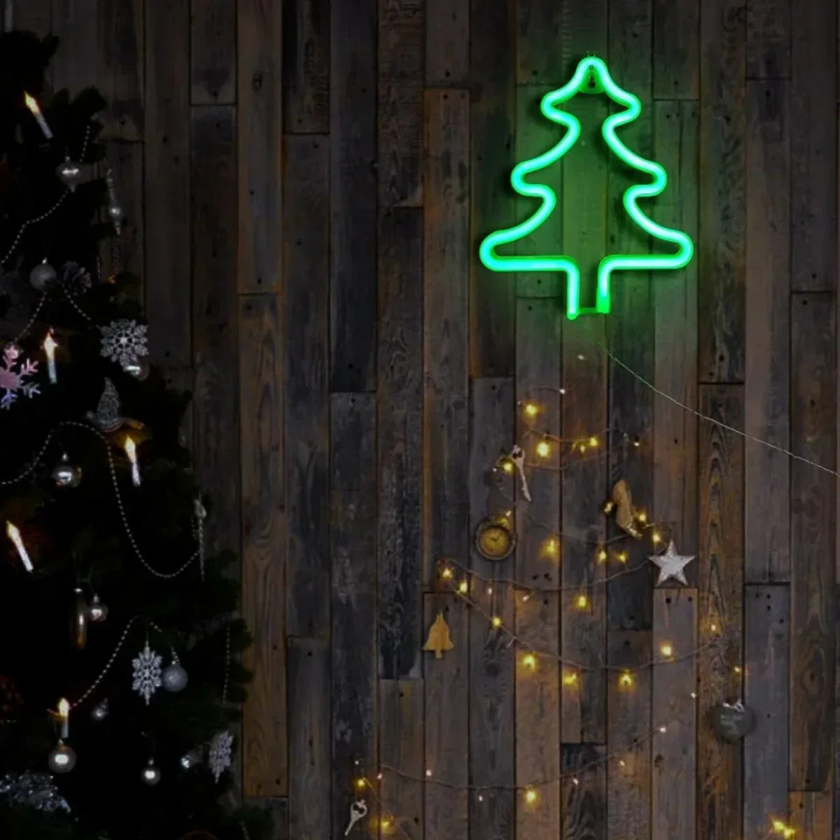 Magical Christmas Neon Light – Reindeer, Stocking & Christmas Tree LED Decoration