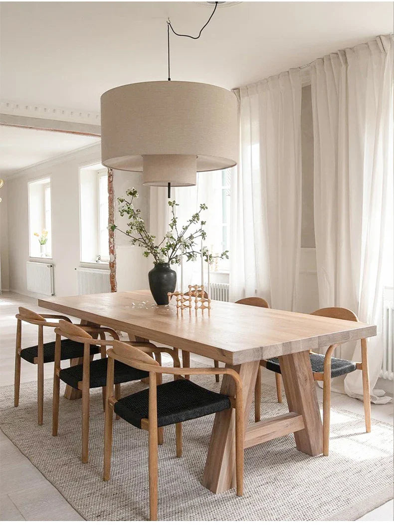 Scandinavian Wabi-Sabi Fabric Pendant Light – Modern LED Ceiling Pendant | Soft Ambient Lighting | Designer Hanging Lamp