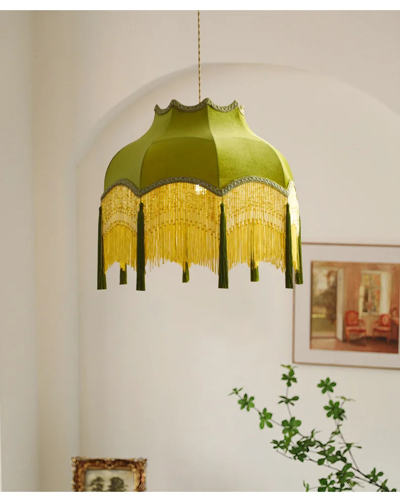 Versailles Tassel Pendant Light – French Vintage Chandelier | Luxury Fabric Ceiling Lamp | Timeless Interior Elegance