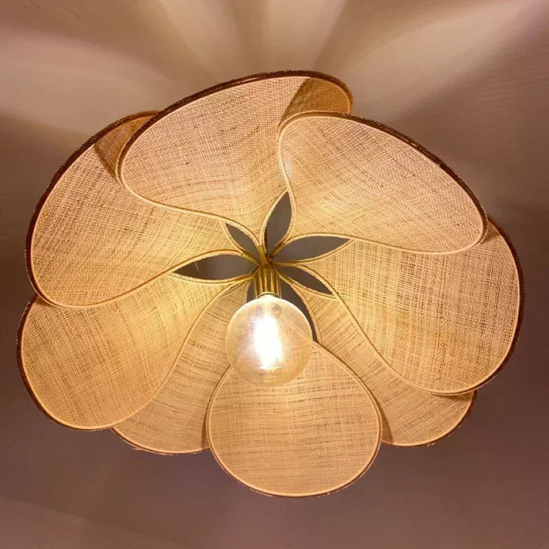 Floral Fabric Pendant Light – Designer E27 Ceiling Lamp | Artistic Ambient Lighting | Contemporary Statement Feature
