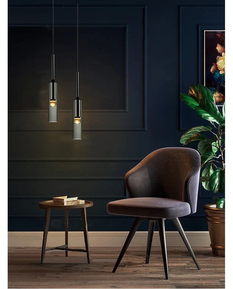 Obsidian Orb Pendant Light – Minimalist Glass Ceiling Lamp | Nordic LED Hanging Light for Contemporary Interiors