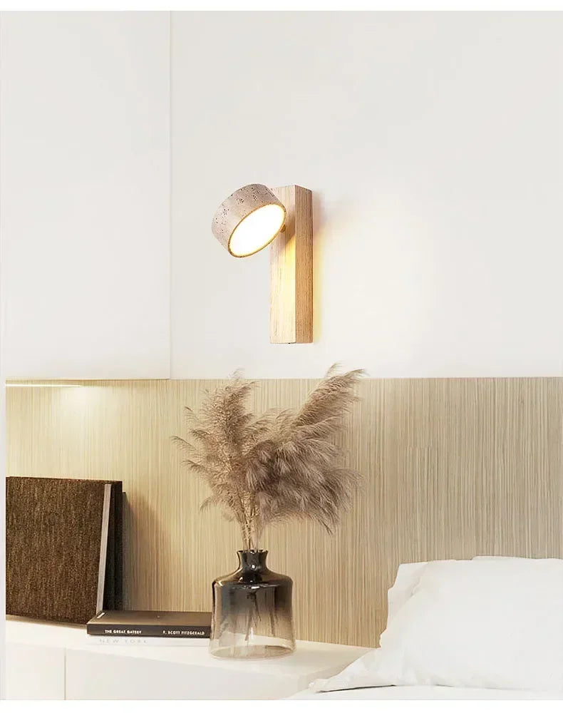 Travertine Wall Light – Wabi-Sabi LED Wall Lamp | Natural Stone Ambient Lighting | Japandi Interior Décor