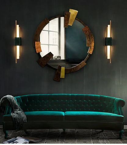 Marble LED Wall Light with Gold & Black Finish – Modern Luxury Wall Sconce | Elegant Ambient Interior Lighting