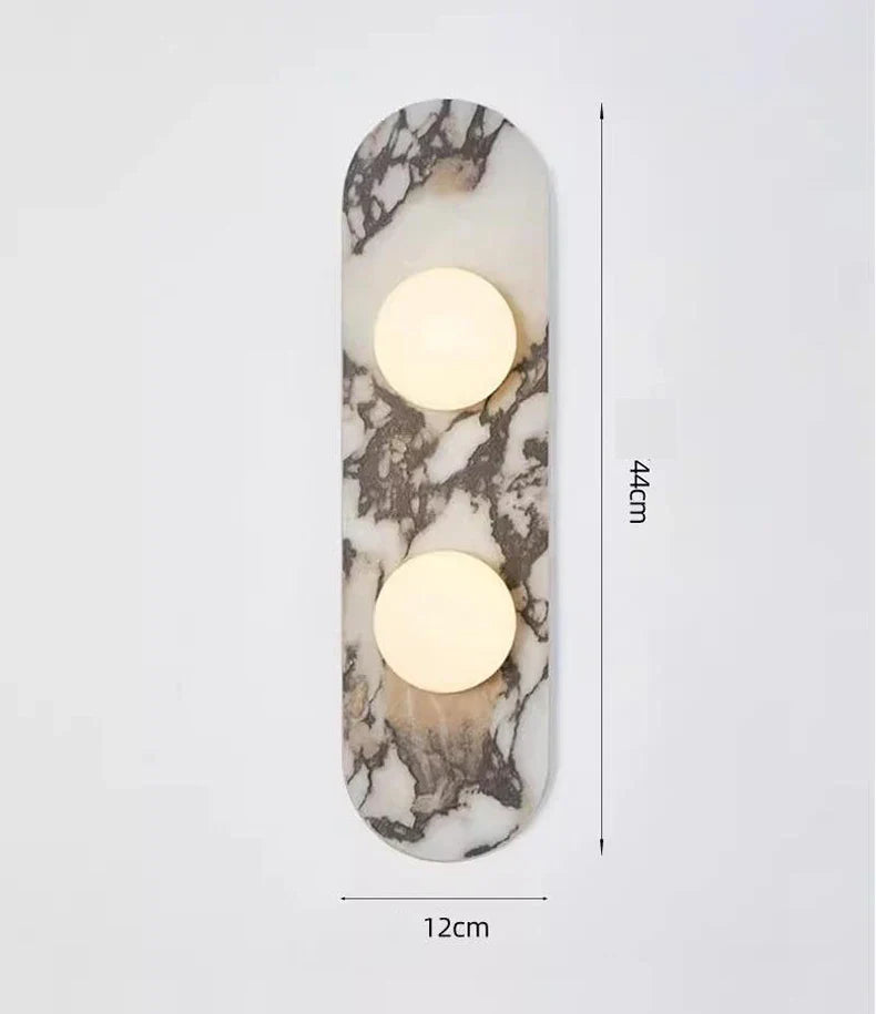 Marble LED Wall Light – Modern Designer Wall Lamp | Luxury Ambient Lighting | Contemporary Stone & Glass Feature