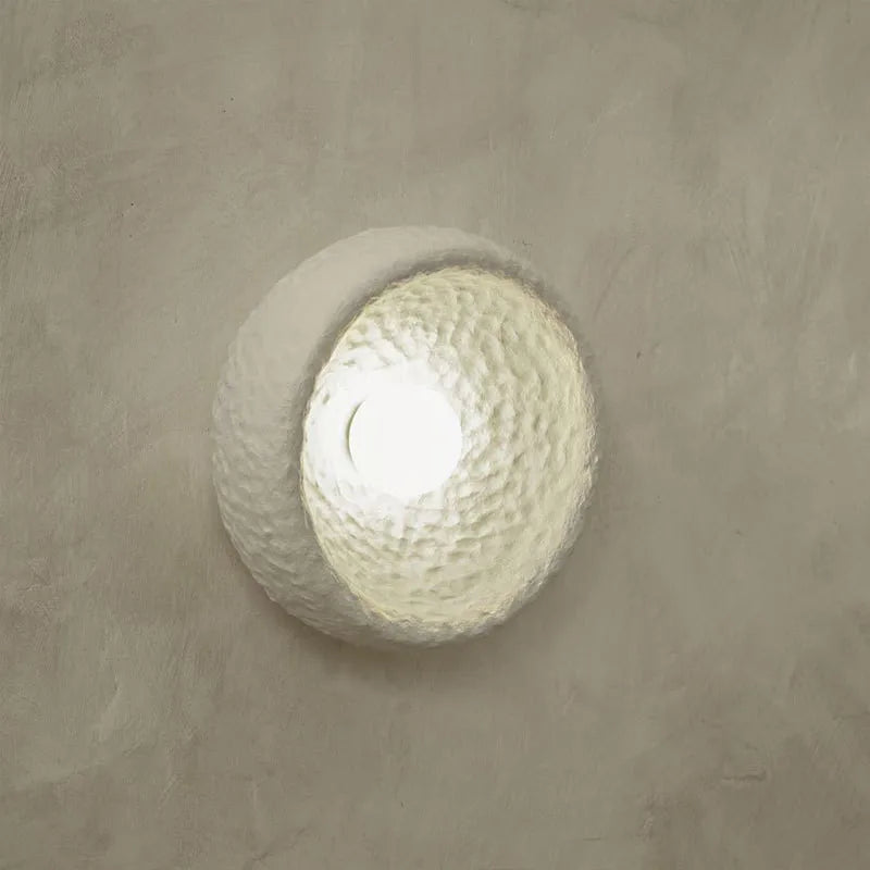 Wabi-Sabi Resin Wall Light – Retro Japanese LED Wall Sconce | Warm Minimalist Ambient Lighting