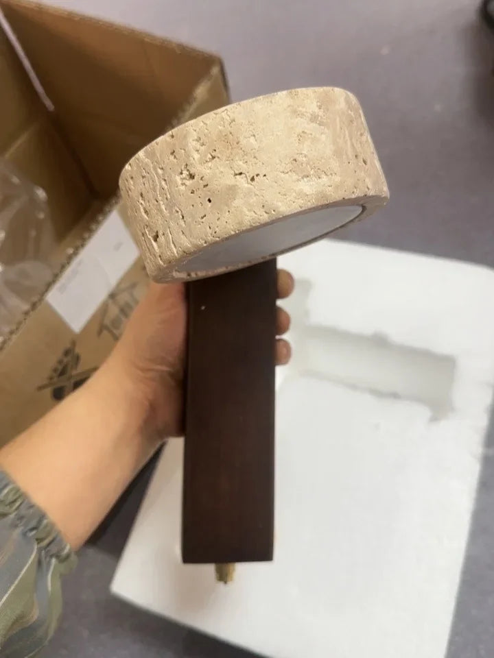 Travertine Wall Light – Wabi-Sabi LED Wall Lamp | Natural Stone Ambient Lighting | Japandi Interior Décor