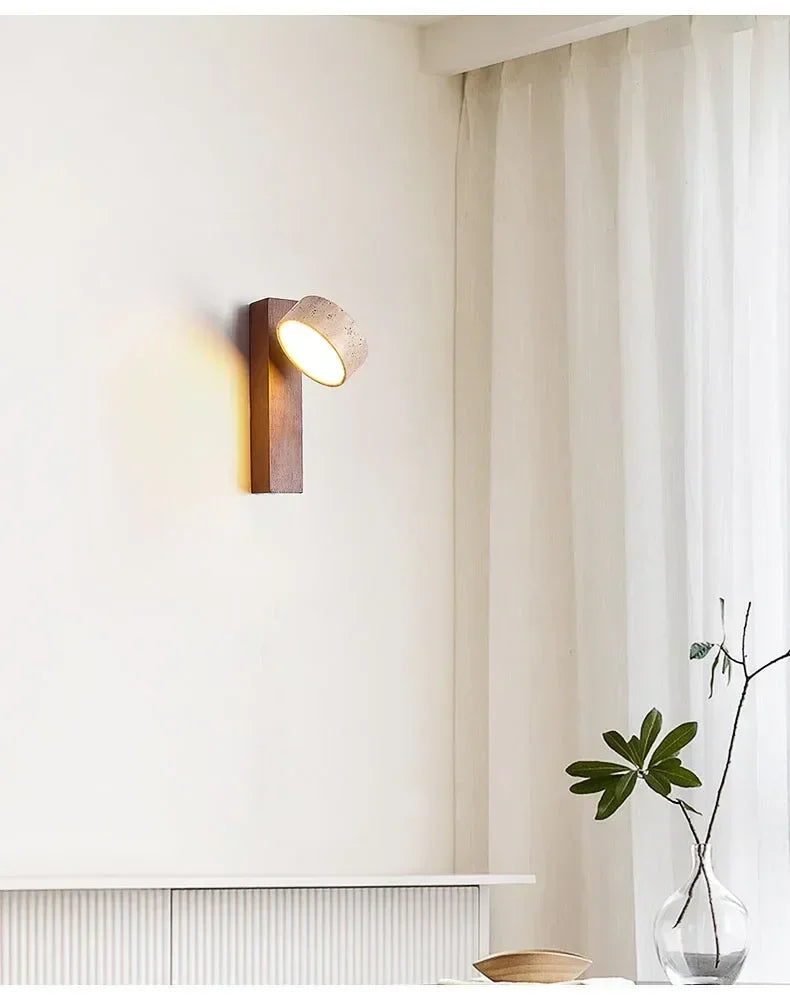 Travertine Wall Light – Wabi-Sabi LED Wall Lamp | Natural Stone Ambient Lighting | Japandi Interior Décor