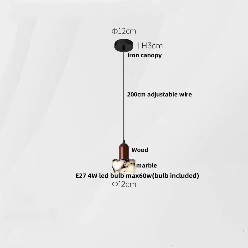 Travertine Stone Pendant Light with Copper Finish – Nordic LED Hanging Lamp | Warm Contemporary Lighting
