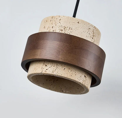 Natural Stone Pendant Light with LED – Modern Minimalist Hanging Lamp | Warm Ambient Interior Lighting